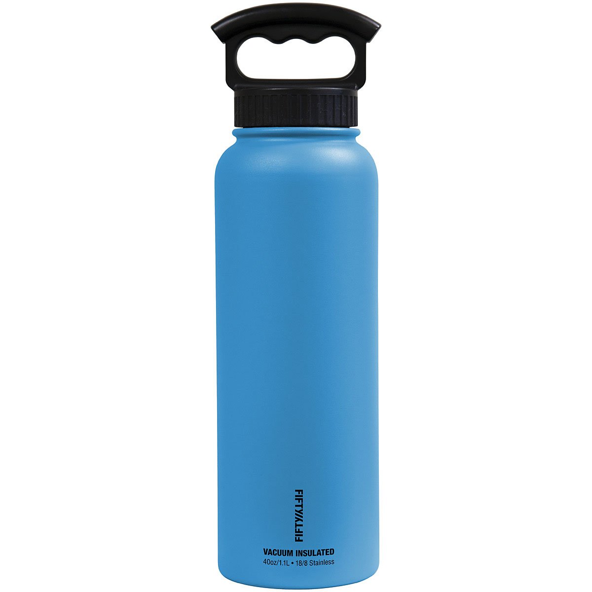 FIFTY/FIFTY - 40 oz Vacuum Insulated Bottle with 3-Finger Lid - Blue
