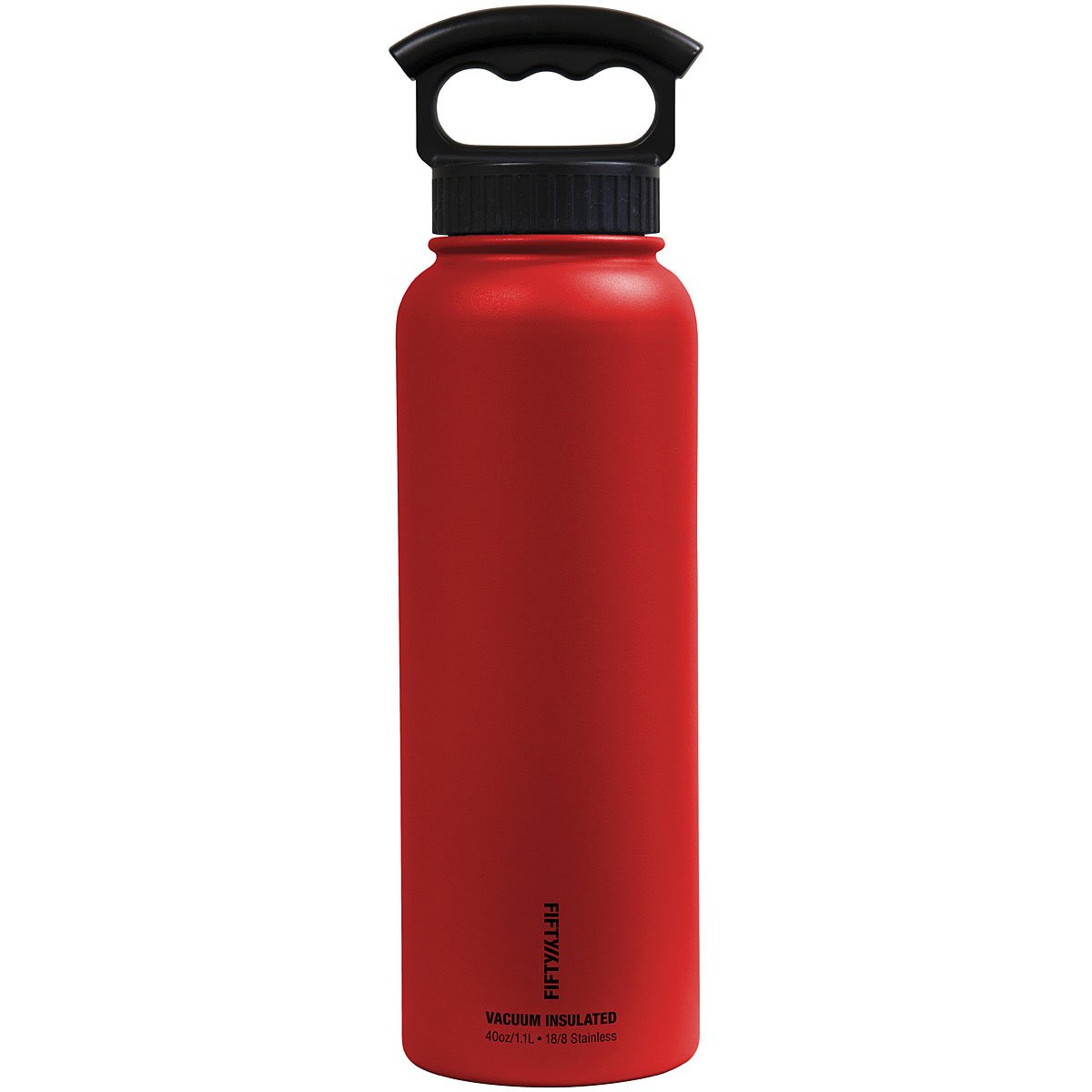 FIFTY/FIFTY - 40 oz Vacuum Insulated Bottle with 3-Finger Lid - Red