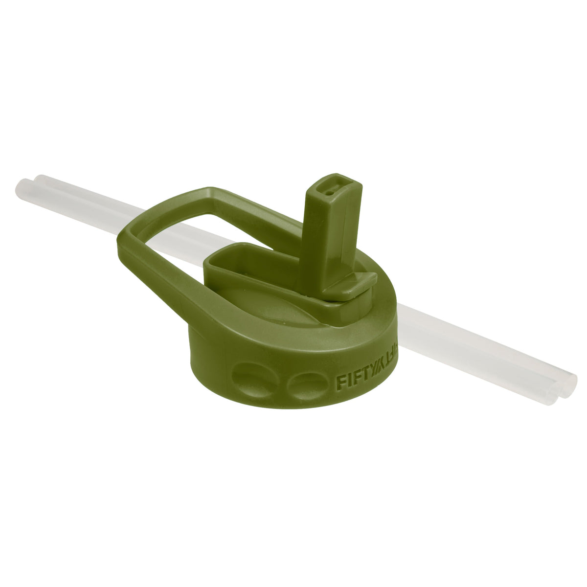 FIFTY/FIFTY - Straw Lid with Handle - Olive Green
