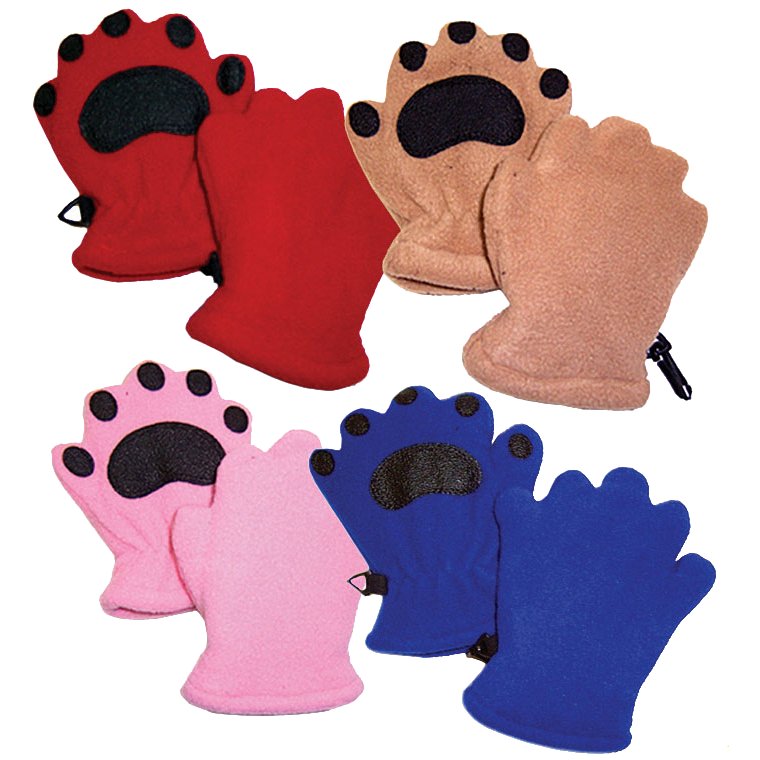BEARHANDS - Infant Red Thinsulate-Lined Fleece Mittens