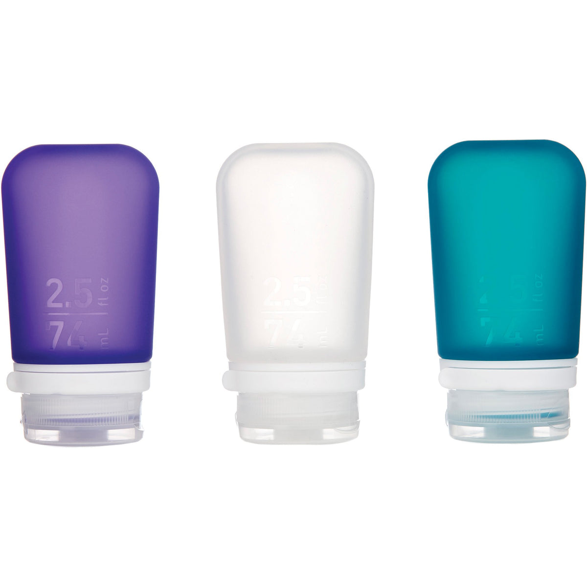 HUMANGEAR - GoToob+ 3-Pack Medium - Clear/Purple/Teal
