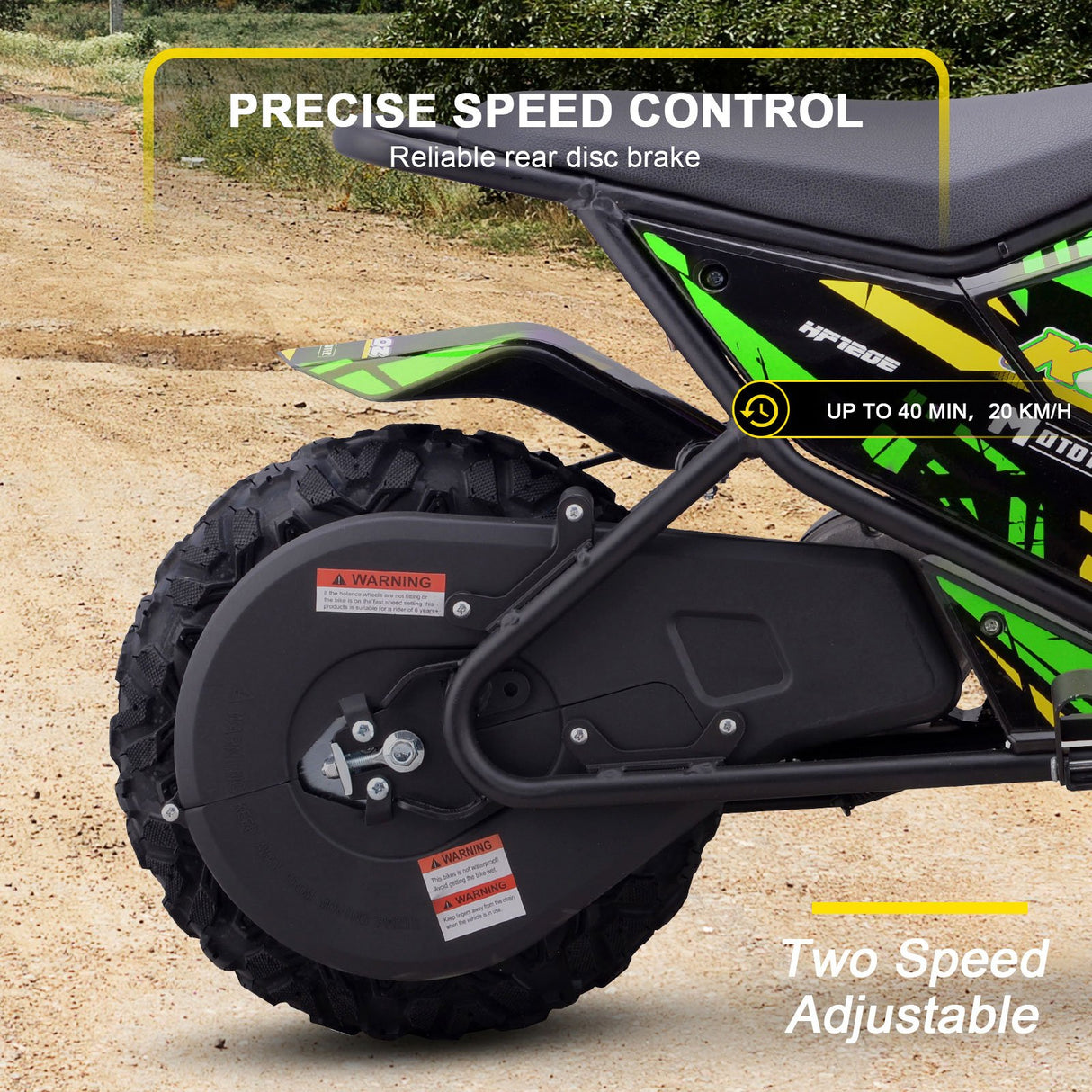 MotoTec 24v 250w (HP120E) Electric Powered Mini Bike - Green