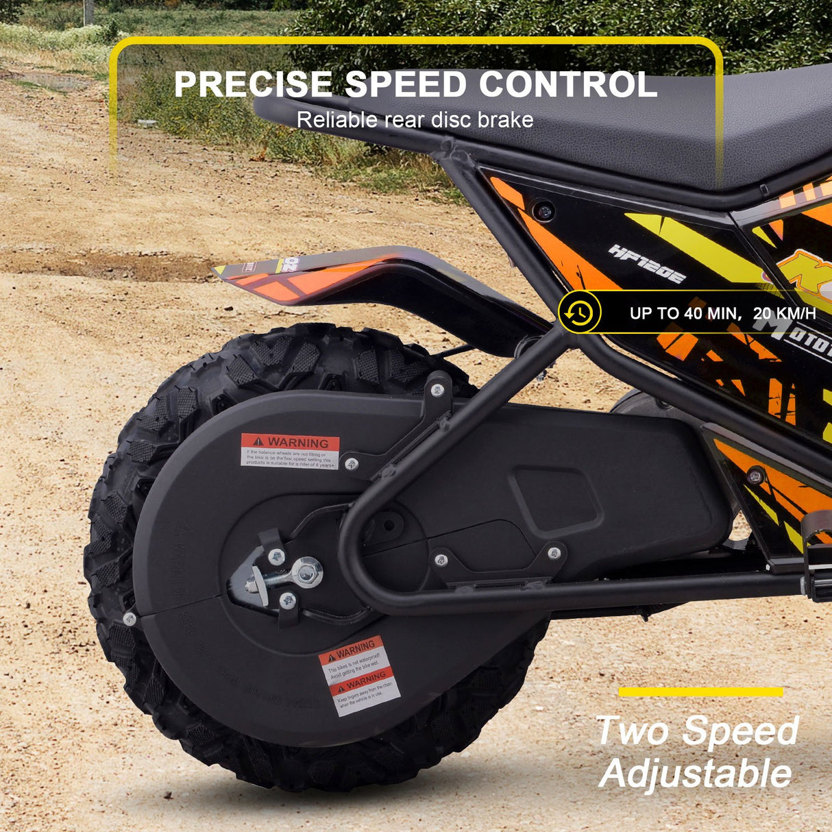 MotoTec 24v 250w (HP120E) Electric Powered Mini Bike - Orange