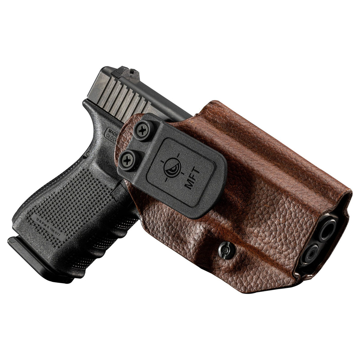 Mission First Tactical - Brown Leather Hybrid AIWB Holster for Glock — view 2