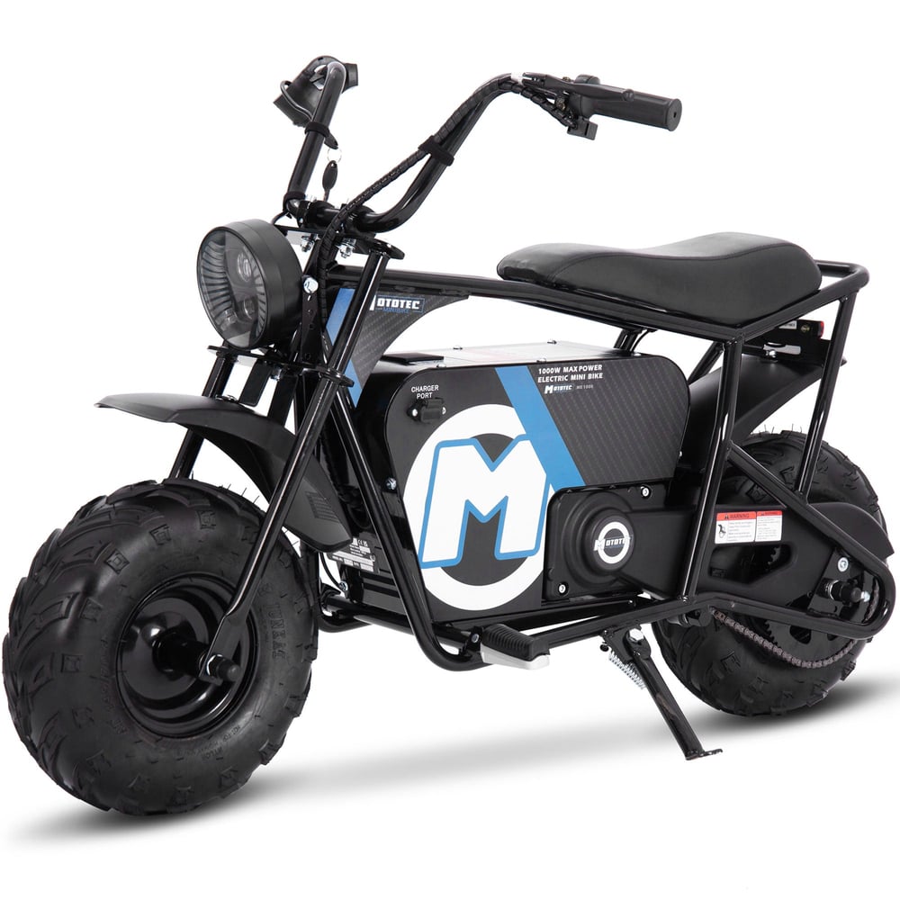 MotoTec - 48v 1000w Electric Powered Mini Bike - Black
