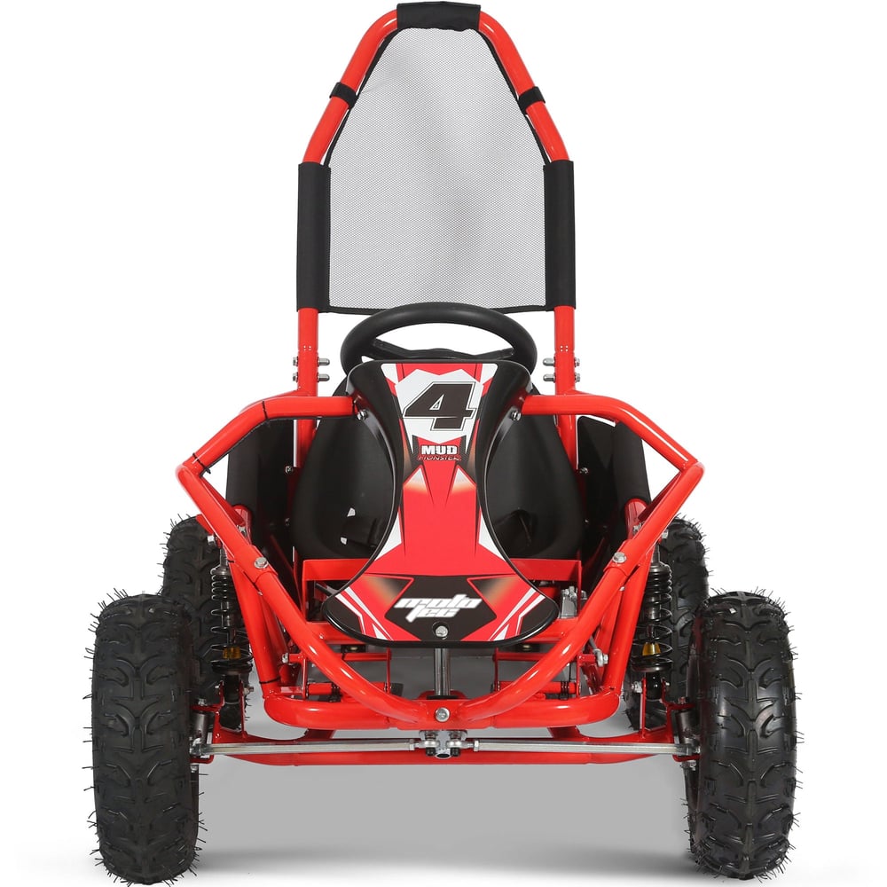 MotoTec Mud Monster Kids Gas Powered 98cc Go Kart Full Suspension, Various Colors