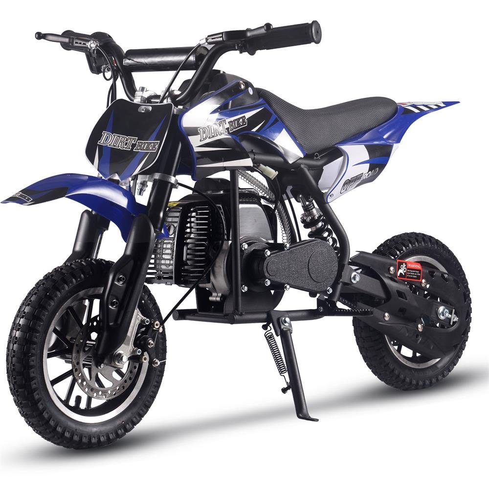 MotoTec Alien 50cc 2-Stroke Kids Gas Dirt Bike - Blue