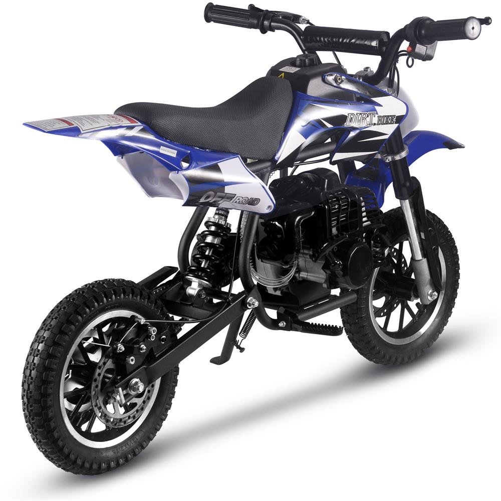 MotoTec Alien 50cc 2-Stroke Kids Gas Dirt Bike - Blue