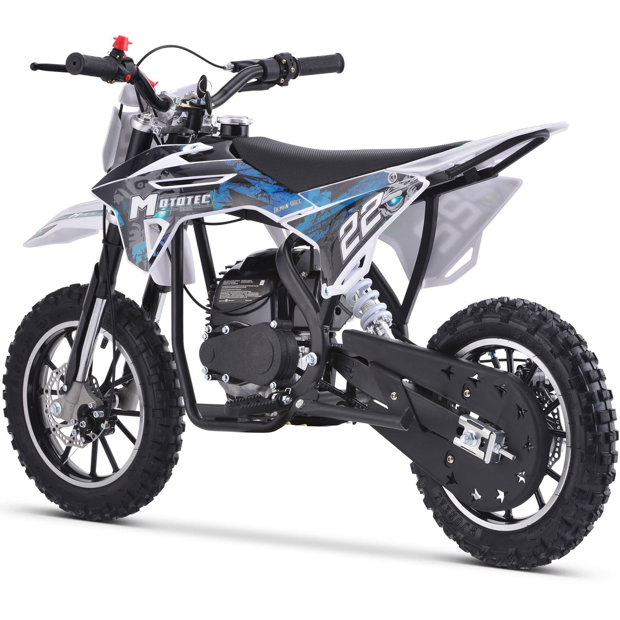 MotoTec Demon 40cc 4-Stroke Kids Gas Dirt Bike - Blue