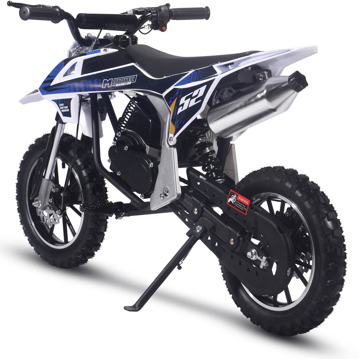 MotoTec Warrior 52cc 2-Stroke Kids Gas Dirt Bike - Black