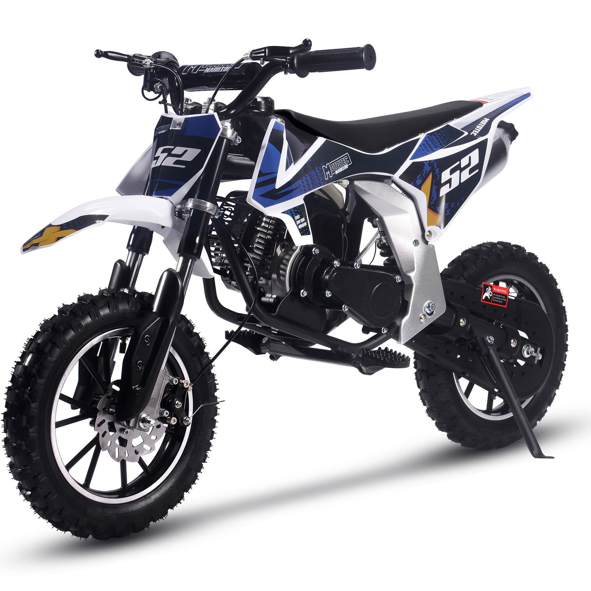 MotoTec Warrior 52cc 2-Stroke Kids Gas Dirt Bike - Black