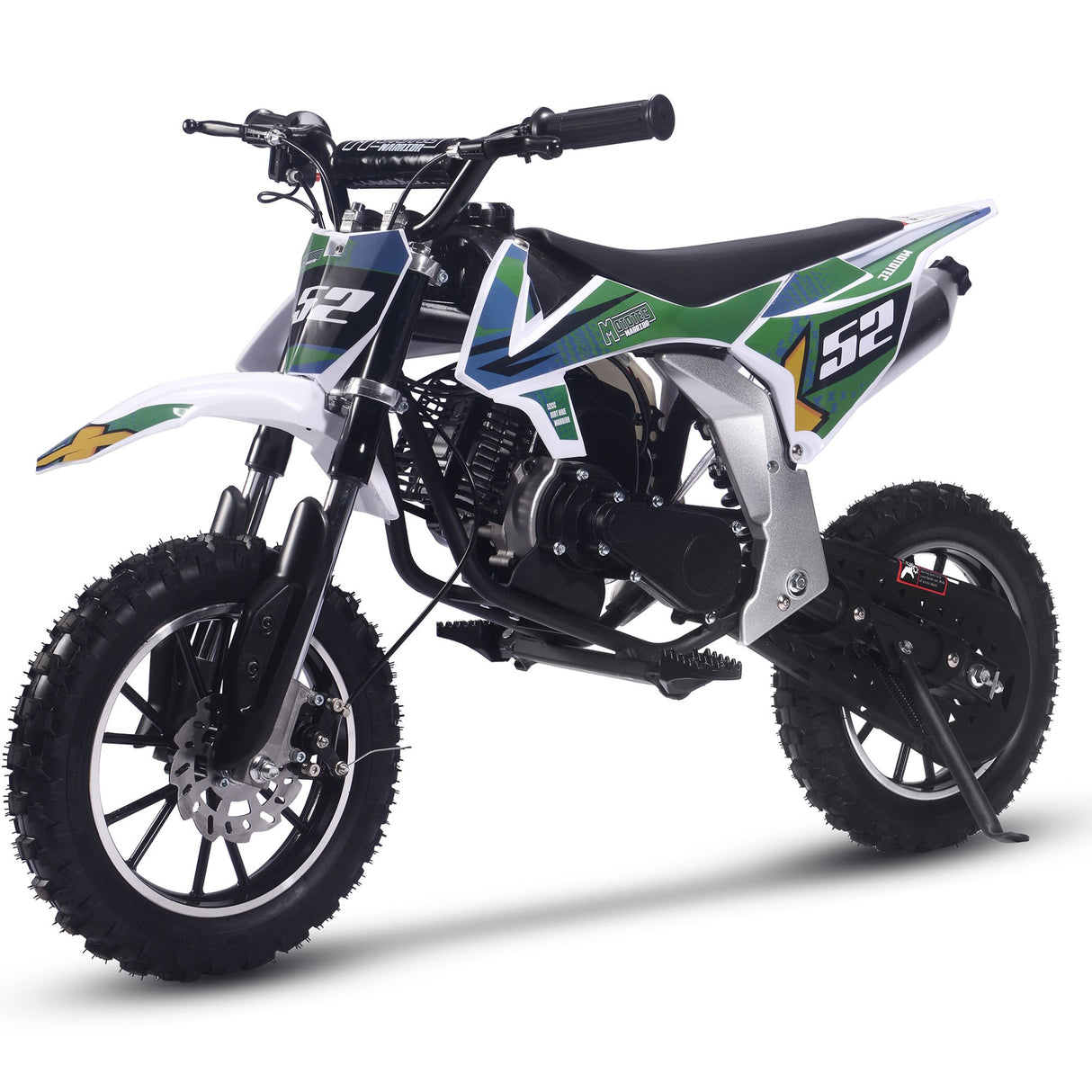 MotoTec Warrior 52cc 2-Stroke Kids Gas Dirt Bike - Green