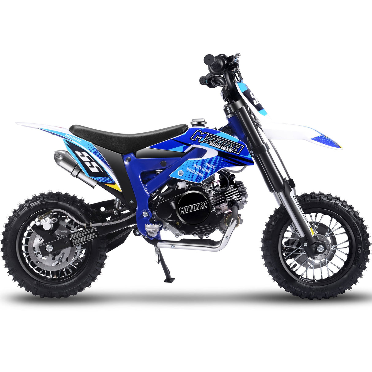MotoTec Hooligan 60cc 4-Stroke Gas Dirt Bike - Blue