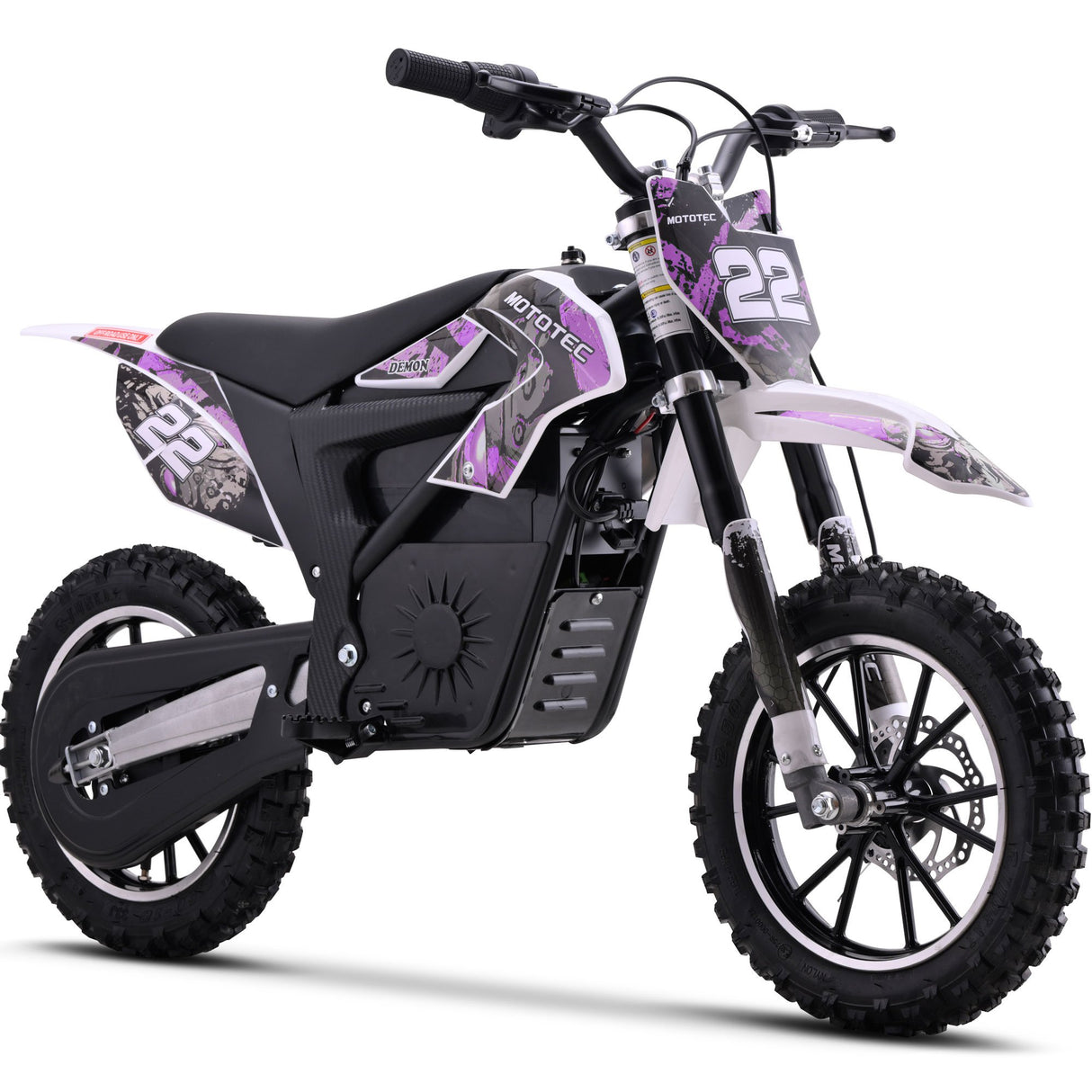 MotoTec 36v 790w Demon Electric Dirt Bike Lithium - Purple
