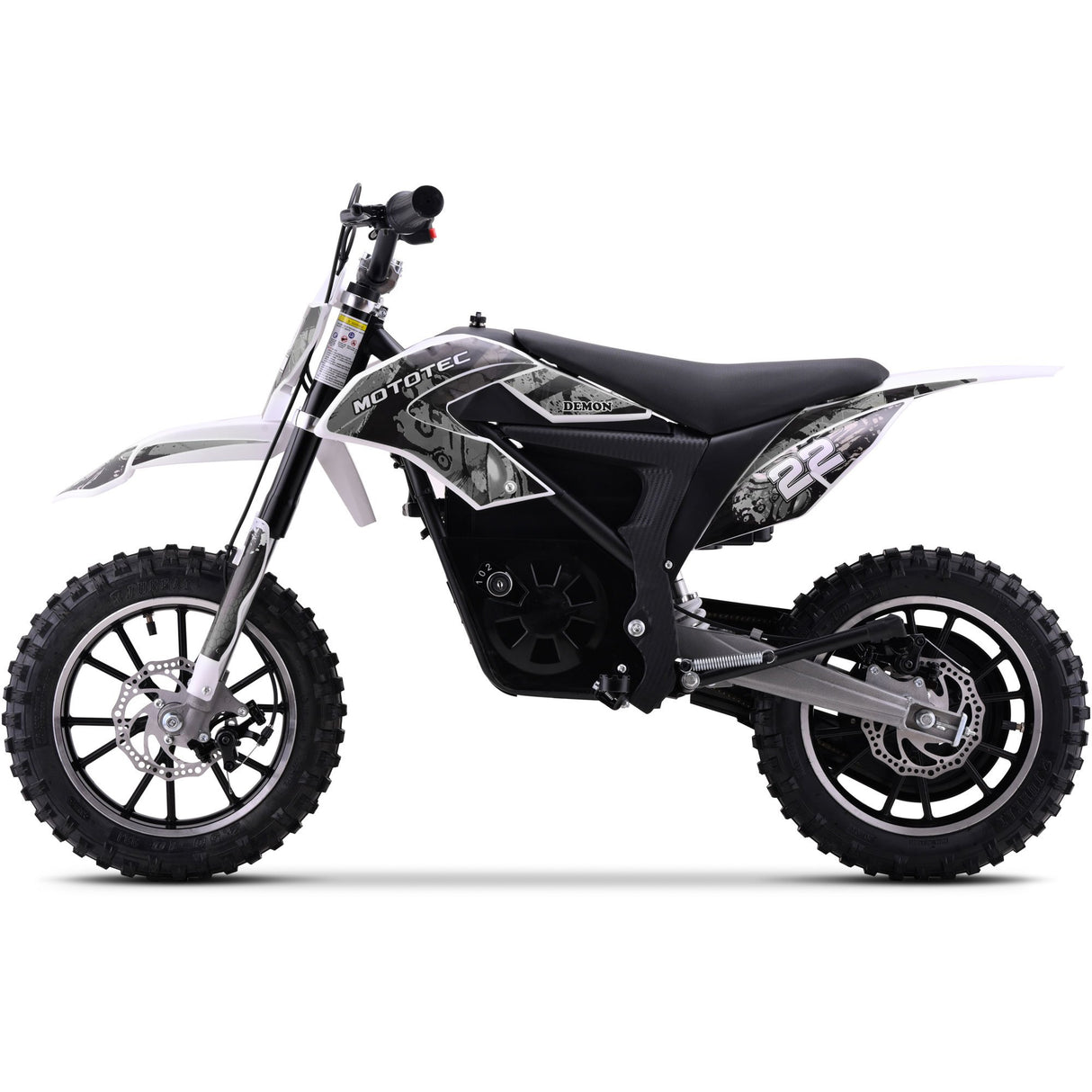 MotoTec 36v 790w Demon Electric Dirt Bike Lithium - White