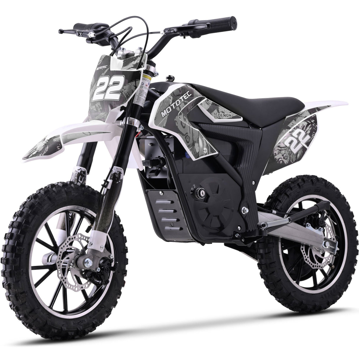MotoTec 36v 790w Demon Electric Dirt Bike Lithium - White