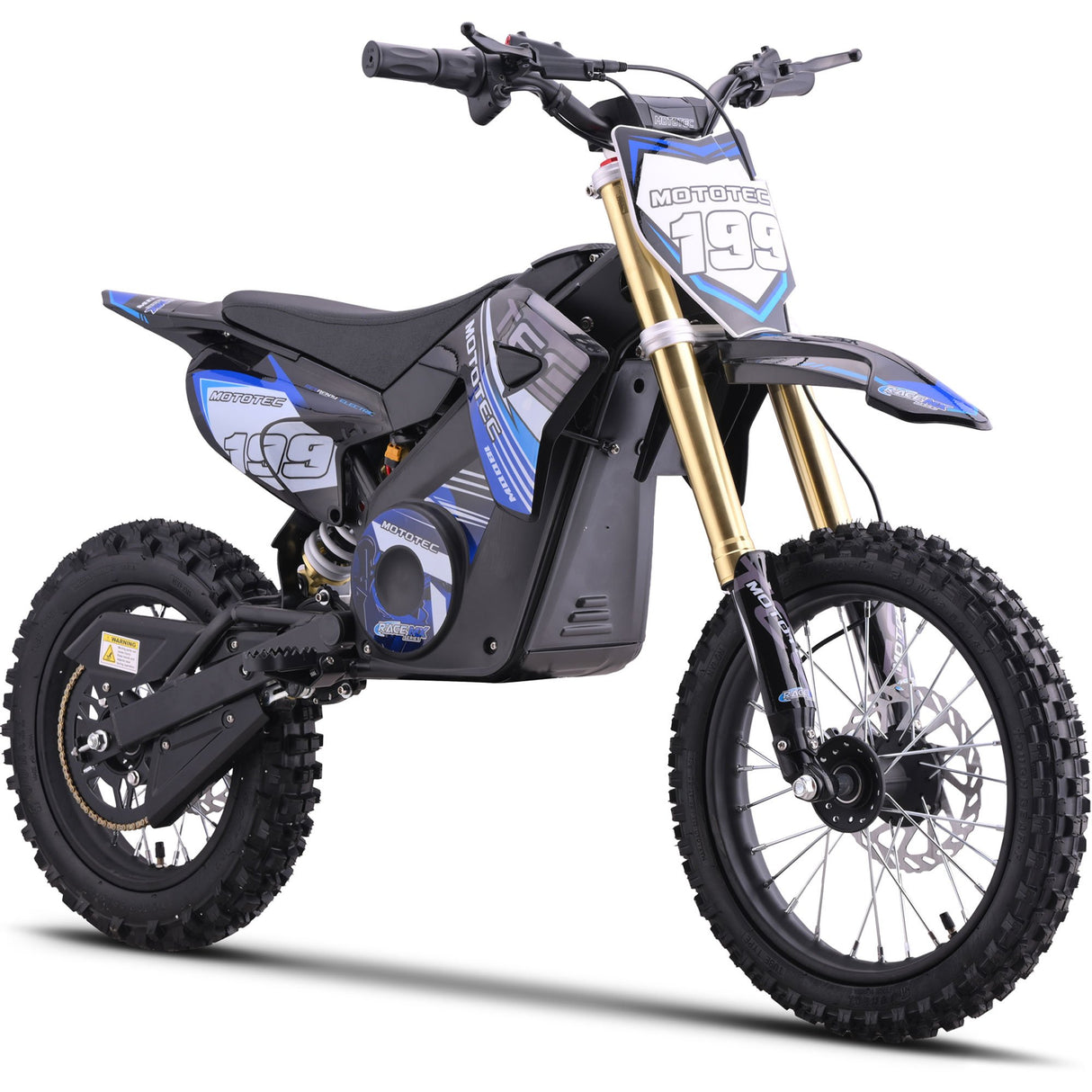 MotoTec 48v 1800w Pro Electric Dirt Bike Lithium - Blue