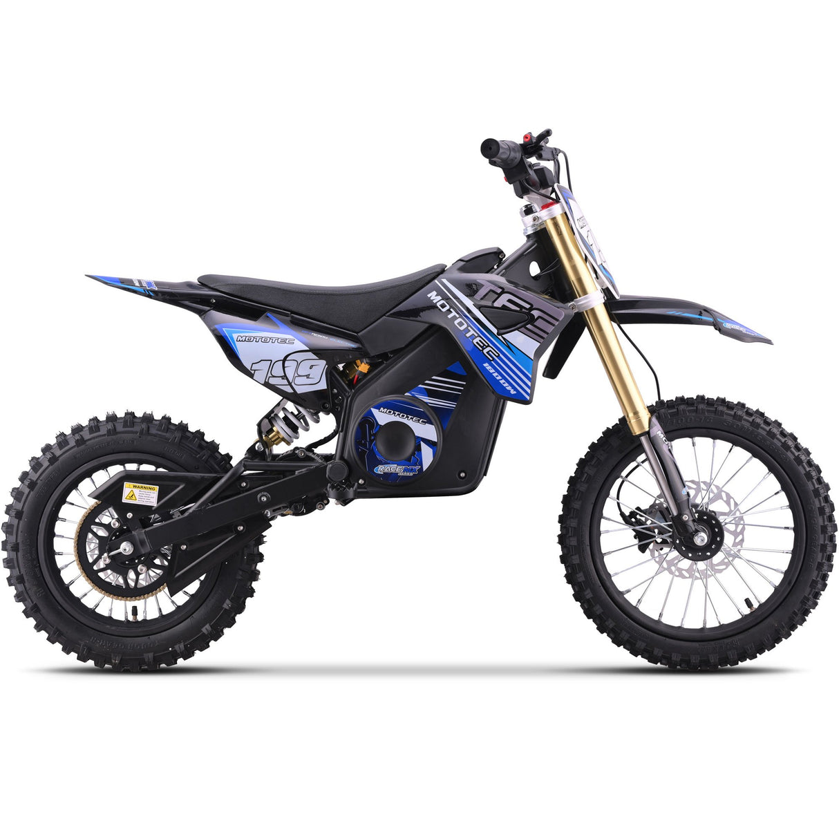 MotoTec 48v 1800w Pro Electric Dirt Bike Lithium - Blue