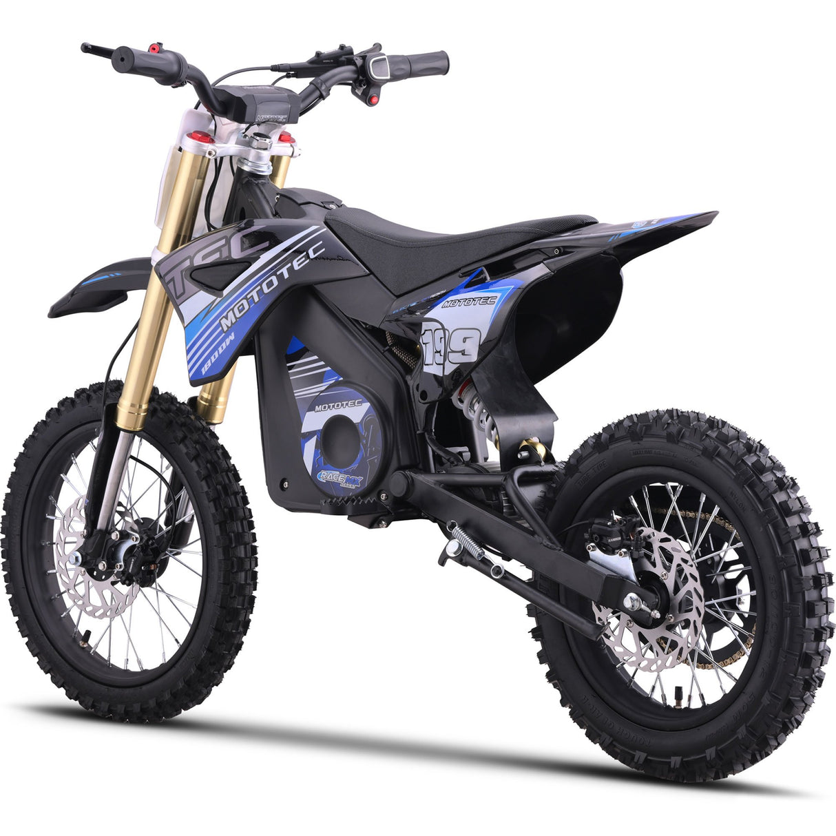 MotoTec 48v 1800w Pro Electric Dirt Bike Lithium - Blue