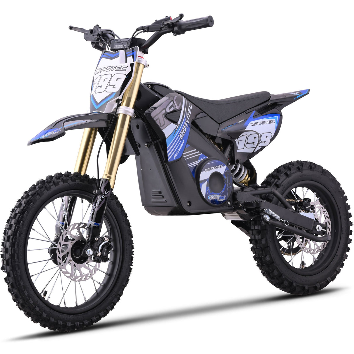 MotoTec 48v 1800w Pro Electric Dirt Bike Lithium - Blue