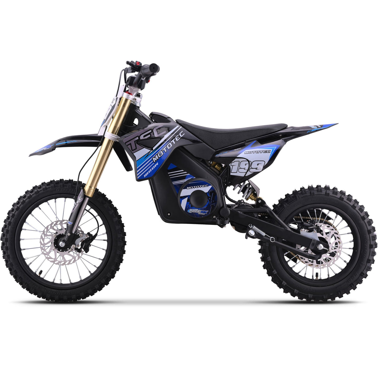 MotoTec 48v 1800w Pro Electric Dirt Bike Lithium - Blue