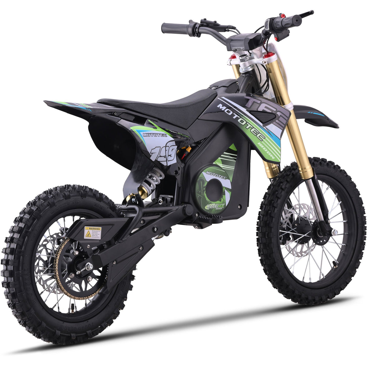 MotoTec 48v 1800w Pro Electric Dirt Bike Lithium - Green