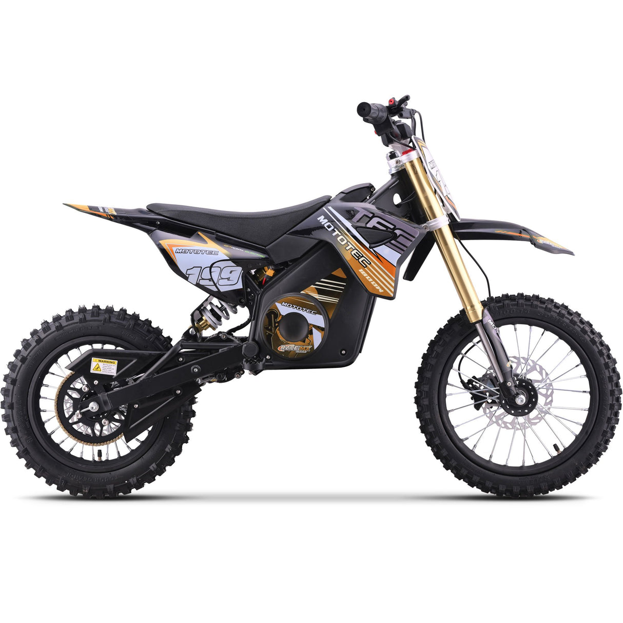MotoTec 48v 1800w Pro Electric Dirt Bike Lithium - Orange