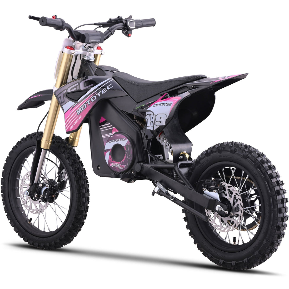 MotoTec 48v 1800w Pro Electric Dirt Bike Lithium - Pink