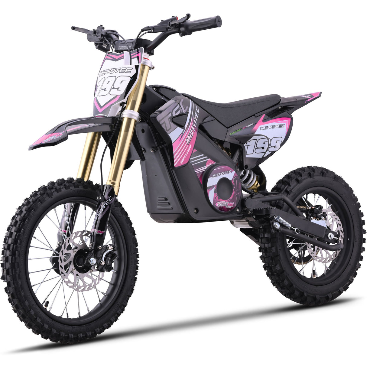 MotoTec 48v 1800w Pro Electric Dirt Bike Lithium - Pink