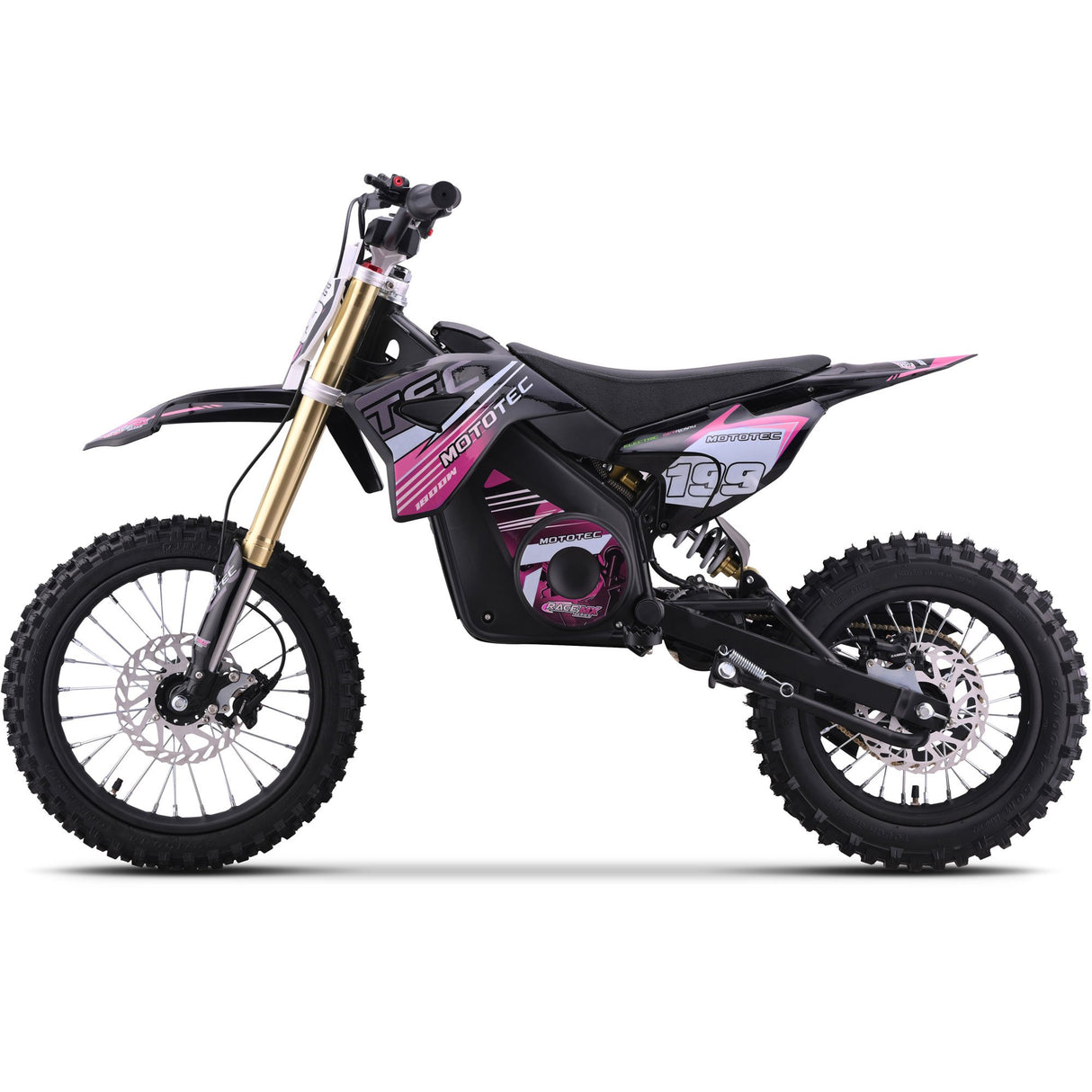 MotoTec 48v 1800w Pro Electric Dirt Bike Lithium - Pink