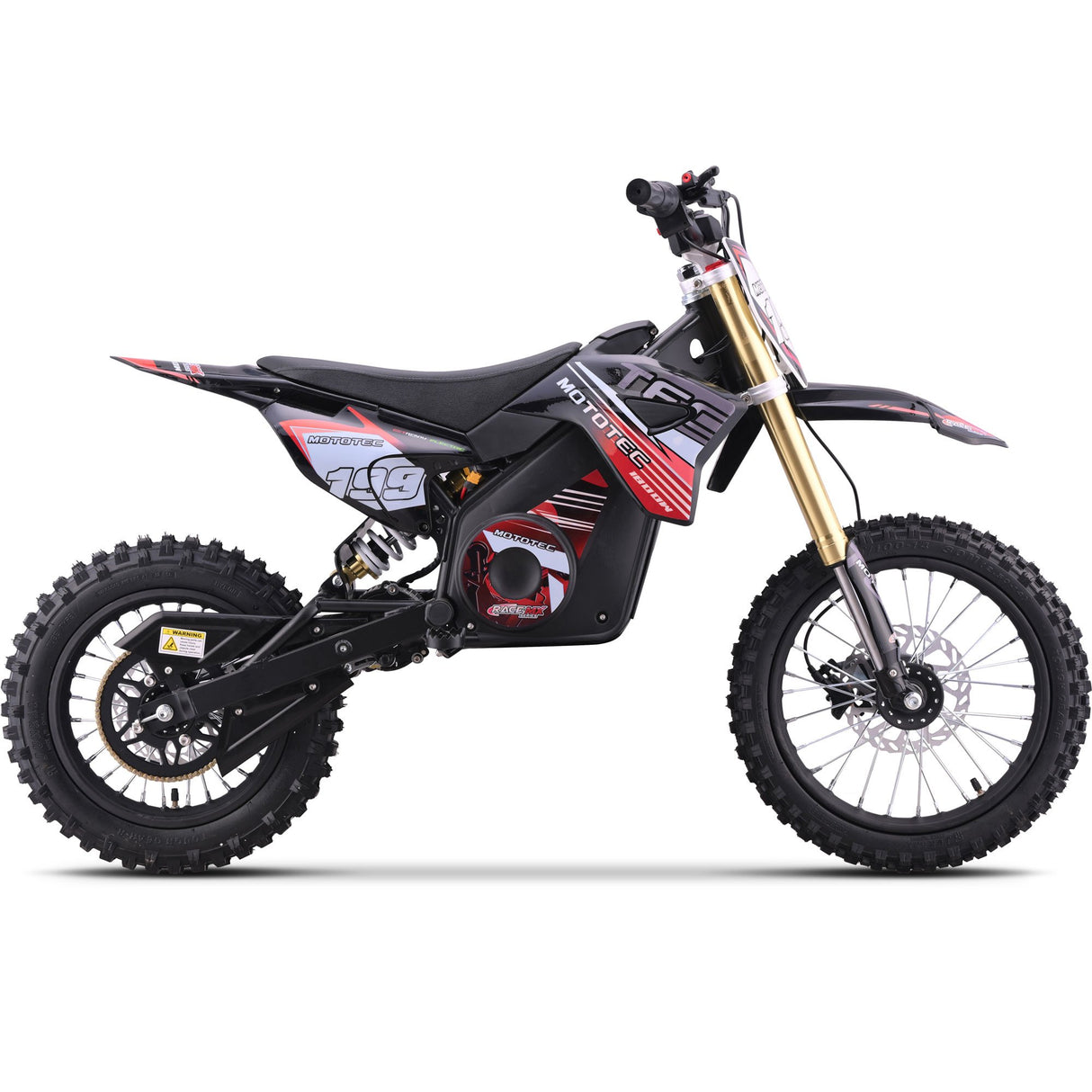 MotoTec 48v 1800w Pro Electric Dirt Bike Lithium - Red