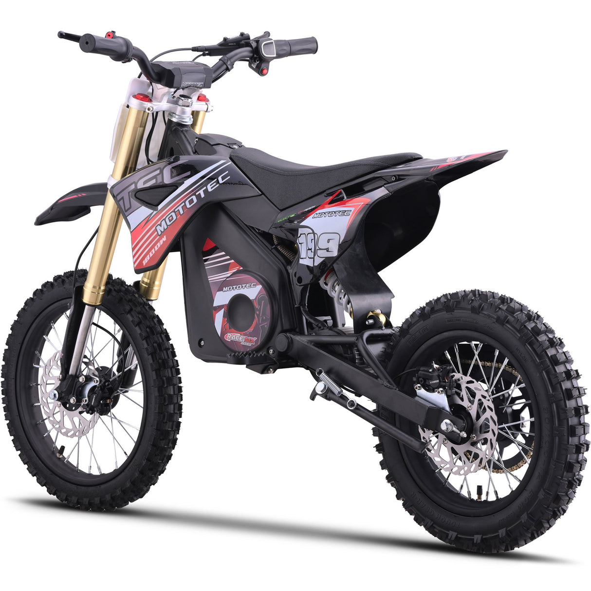 MotoTec 48v 1800w Pro Electric Dirt Bike Lithium - Red