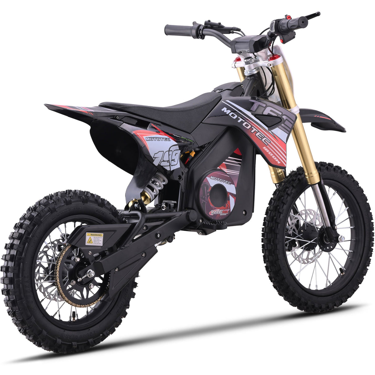 MotoTec 48v 1800w Pro Electric Dirt Bike Lithium - Red