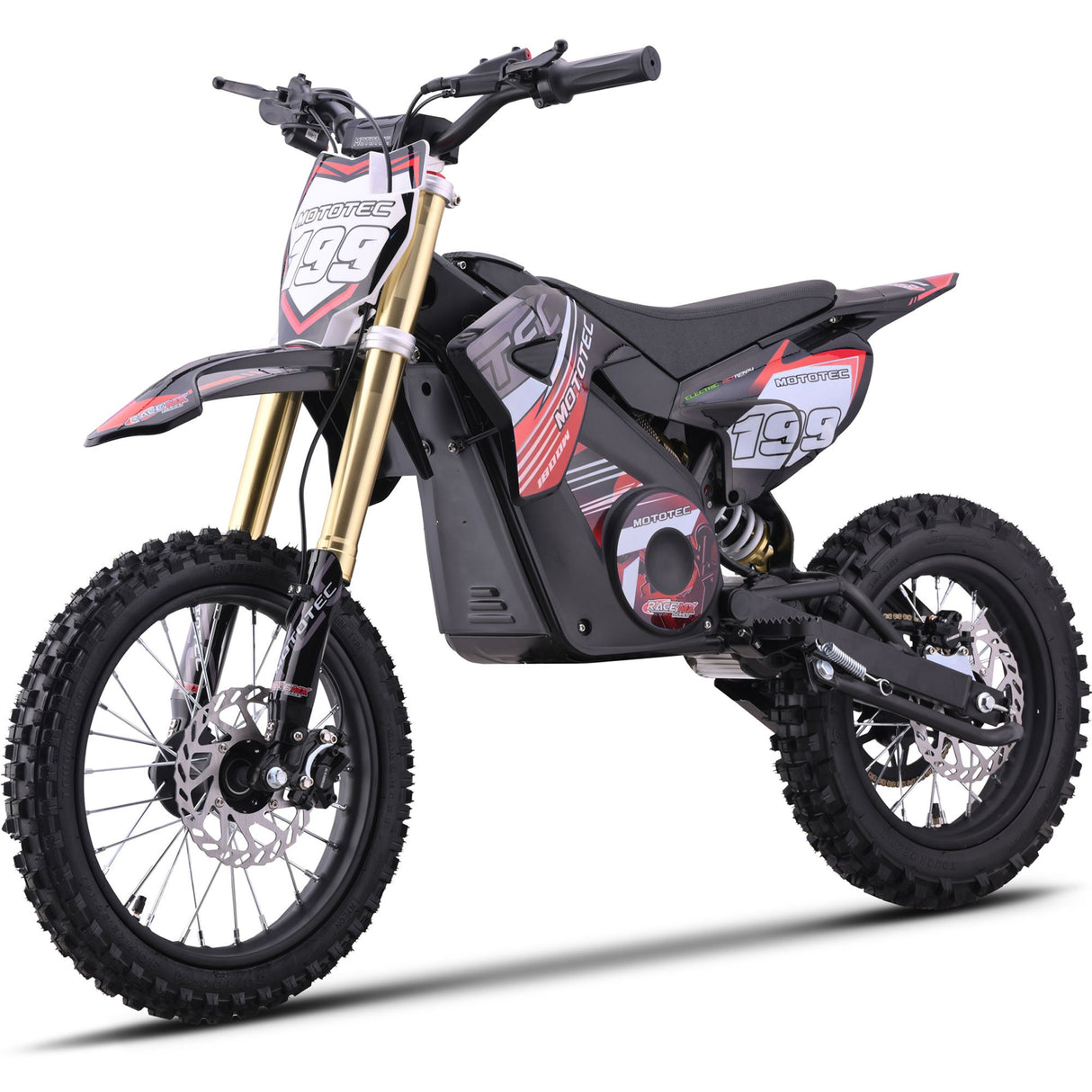 MotoTec 48v 1800w Pro Electric Dirt Bike Lithium - Red