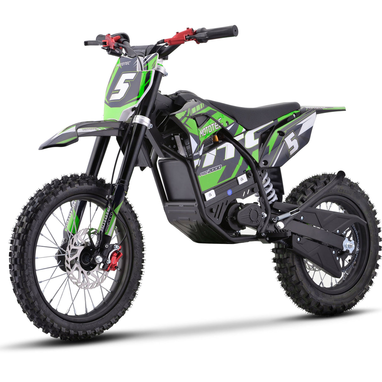 MotoTec 60v 2000w Pro Electric Dirt Bike Lithium - Green