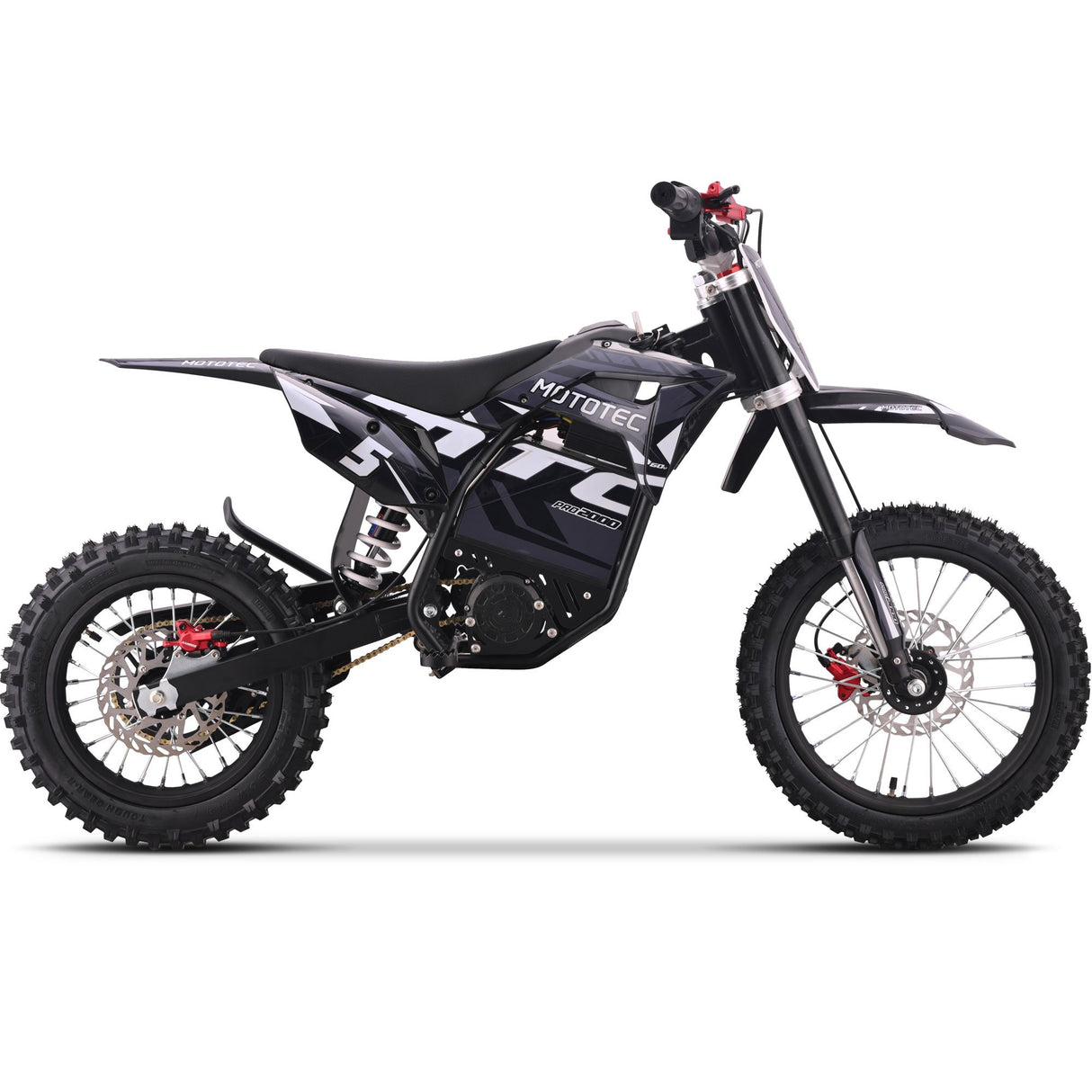 MotoTec 60v 2000w Pro Electric Dirt Bike Lithium - Grey