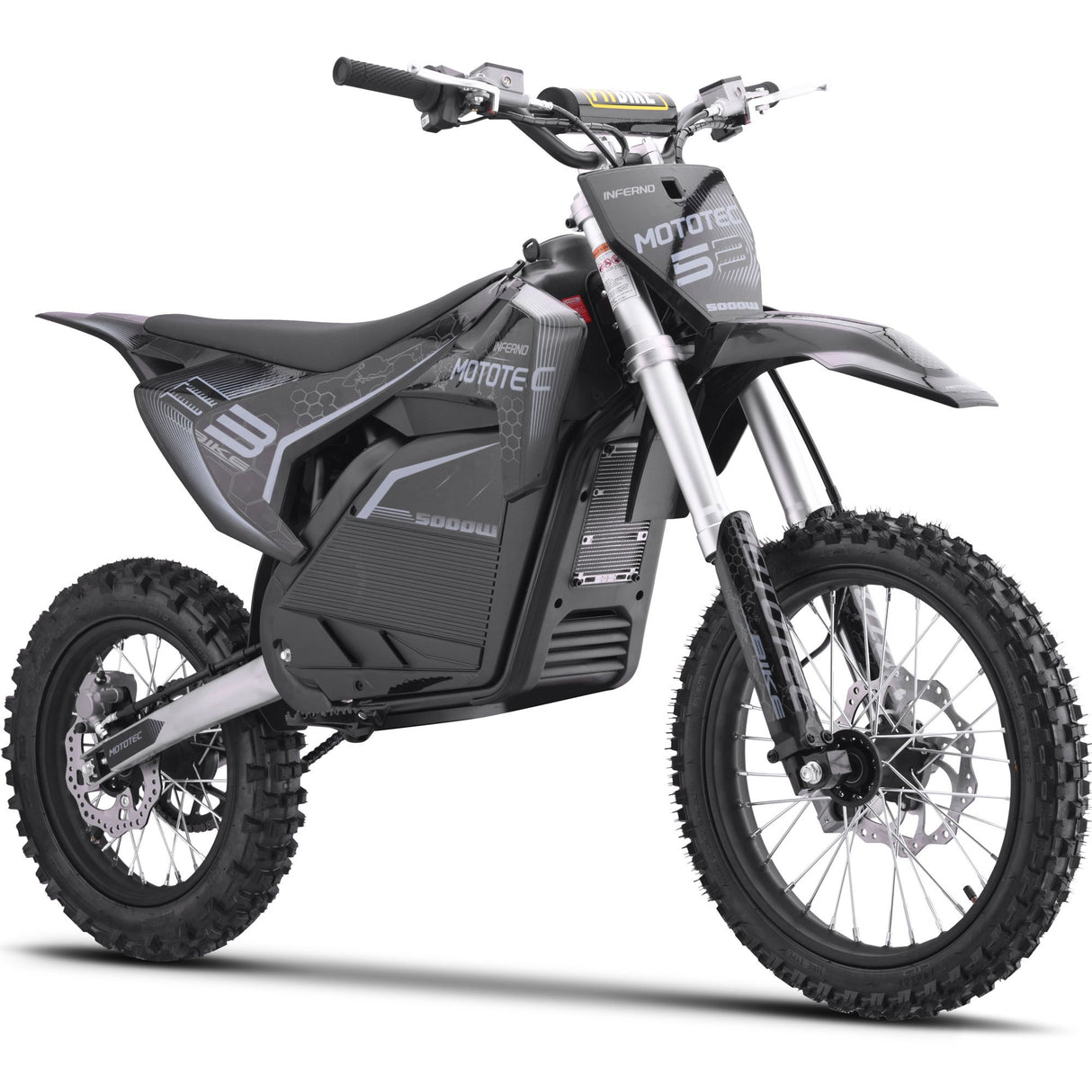 MotoTec 72v 5000w Pro Electric Dirt Bike Lithium - Grey