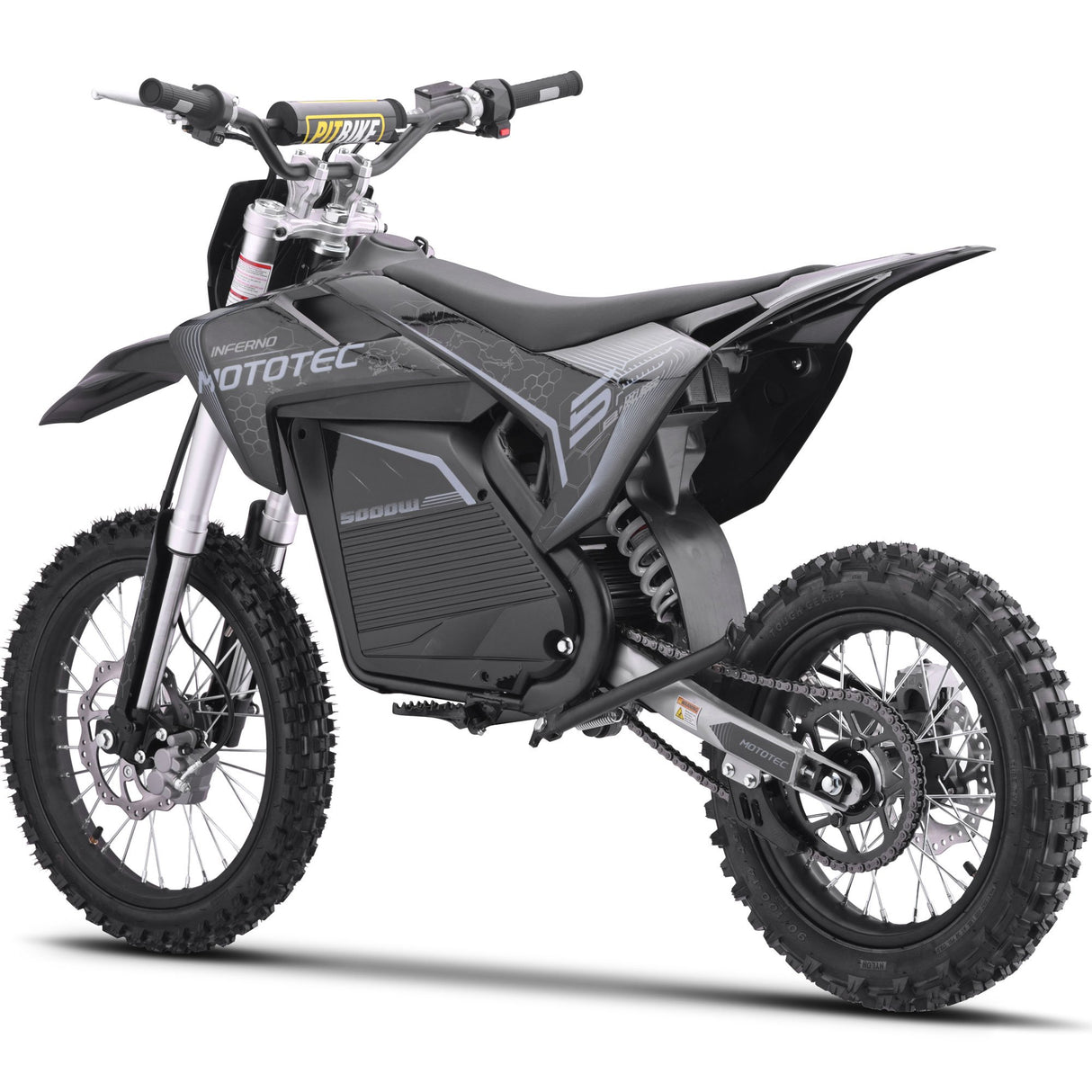 MotoTec 72v 5000w Pro Electric Dirt Bike Lithium - Grey