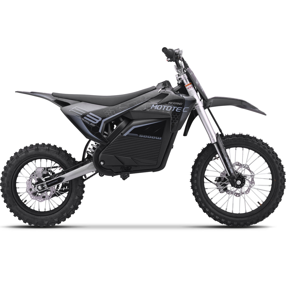 MotoTec 72v 5000w Pro Electric Dirt Bike Lithium - Grey