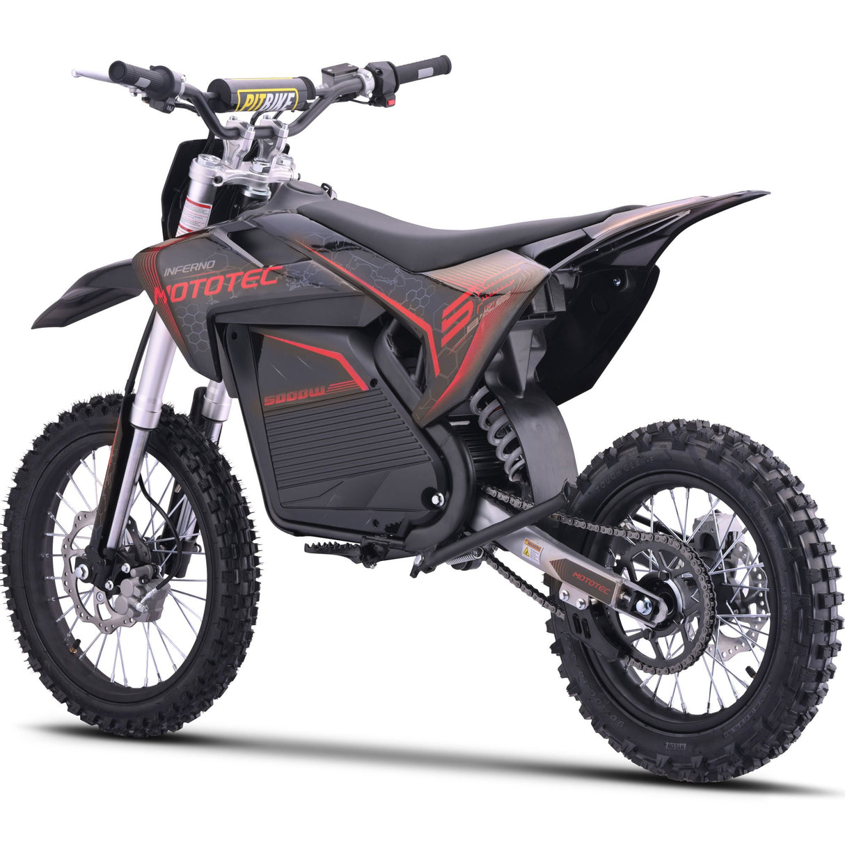 MotoTec 72v 5000w Pro Electric Dirt Bike Lithium - Red