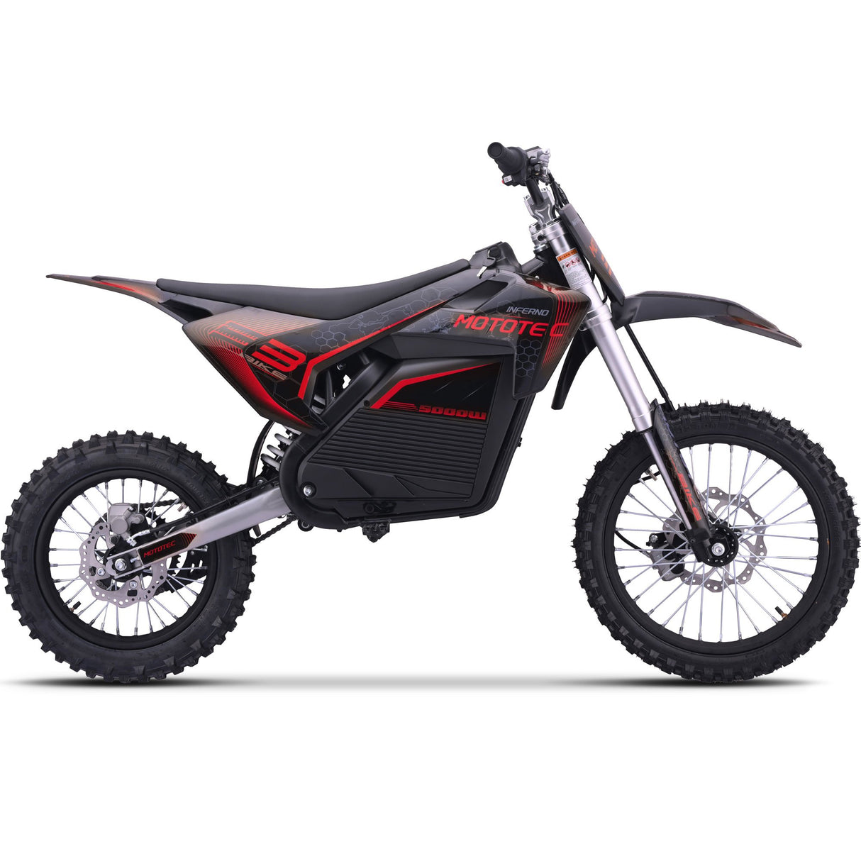 MotoTec 72v 5000w Pro Electric Dirt Bike Lithium - Red