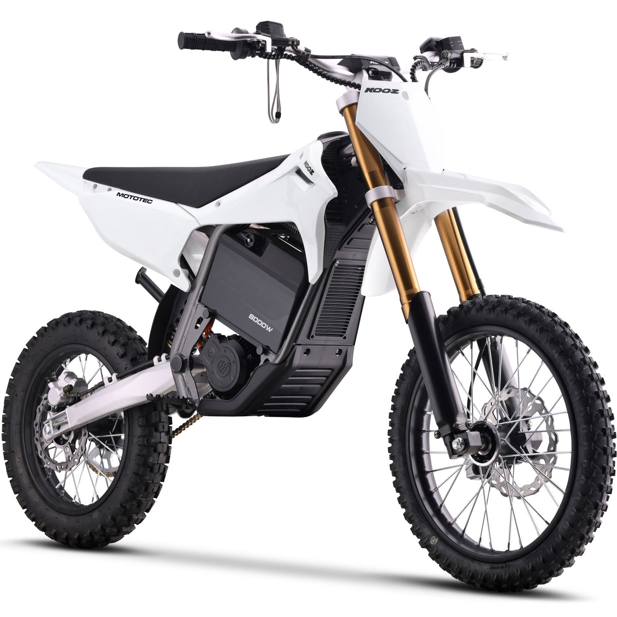 MotoTec 72v 8000w Pro Electric Dirt Bike 17/14 Lithium - White