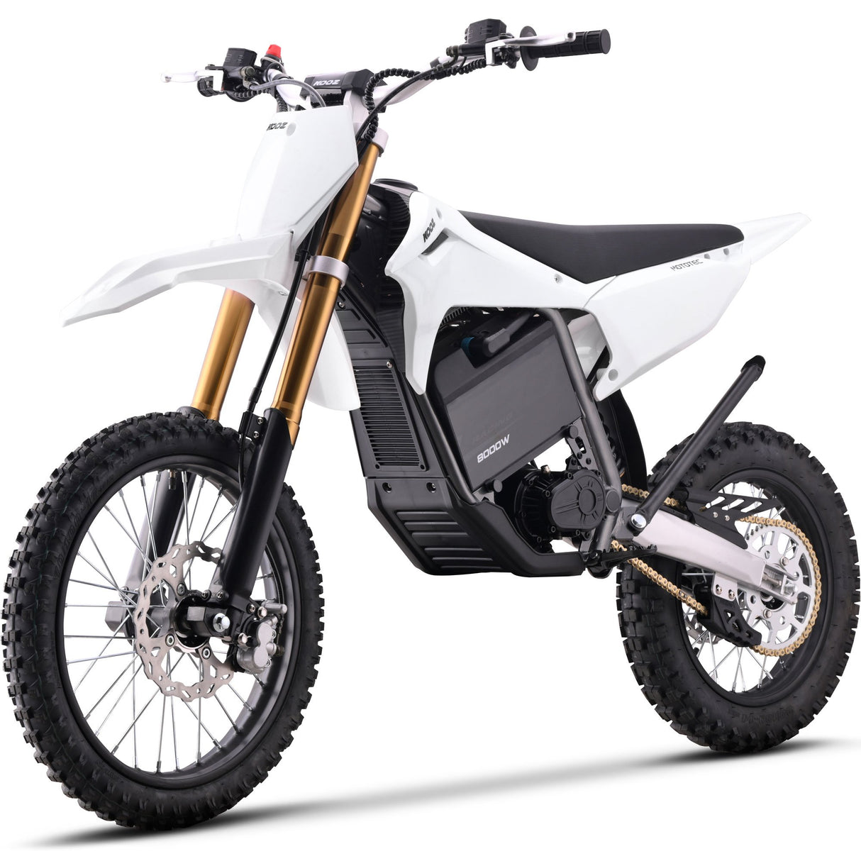 MotoTec 72v 8000w Pro Electric Dirt Bike 17/14 Lithium - White