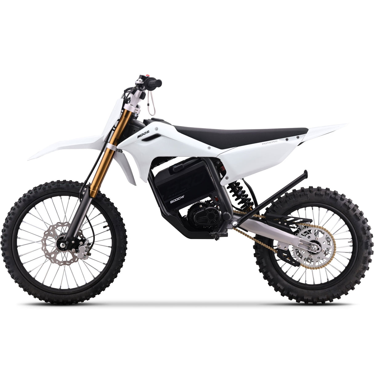 MotoTec 72v 8000w Pro Electric Dirt Bike 19/16 Lithium - White