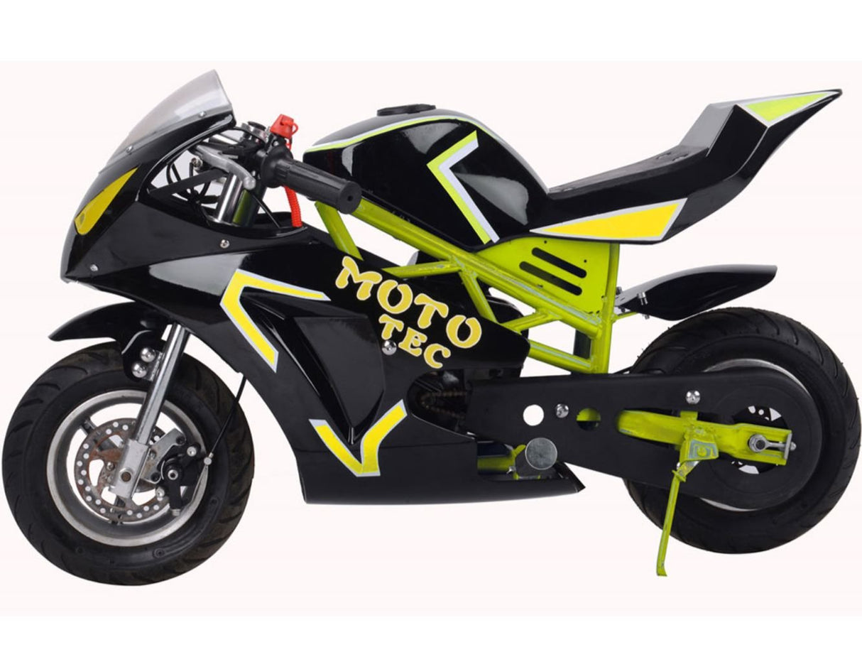 MotoTec Gas Pocket Bike GT 49cc 2-Stroke - Yellow