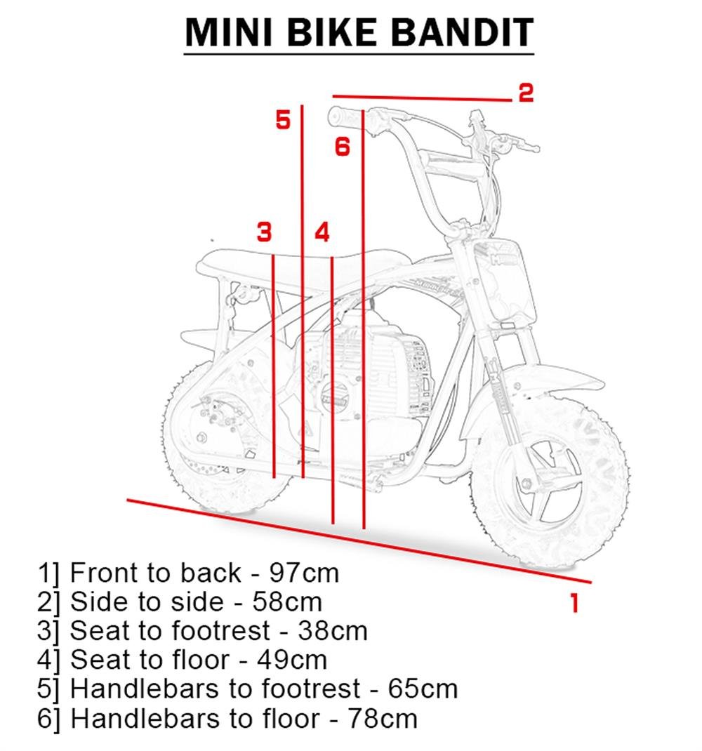 MotoTec Bandit 52cc 2-Stroke Kids Gas Mini Bike - Blue