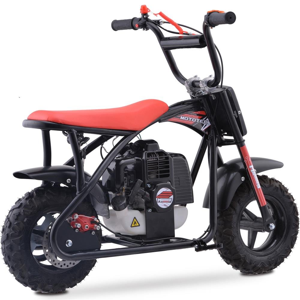 MotoTec Bandit 52cc 2-Stroke Kids Gas Mini Bike - Red