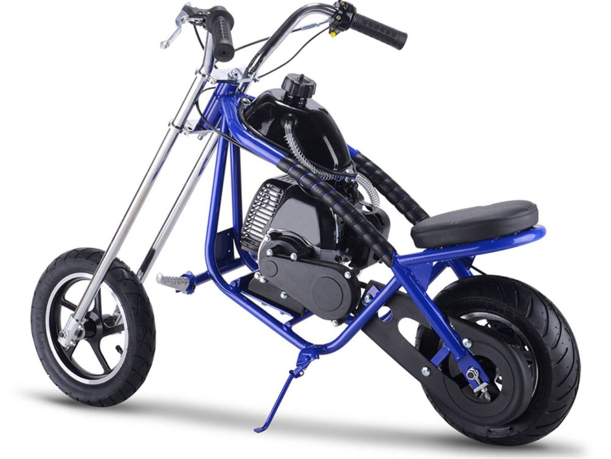 MotoTec 49cc Gas Mini Chopper - Blue