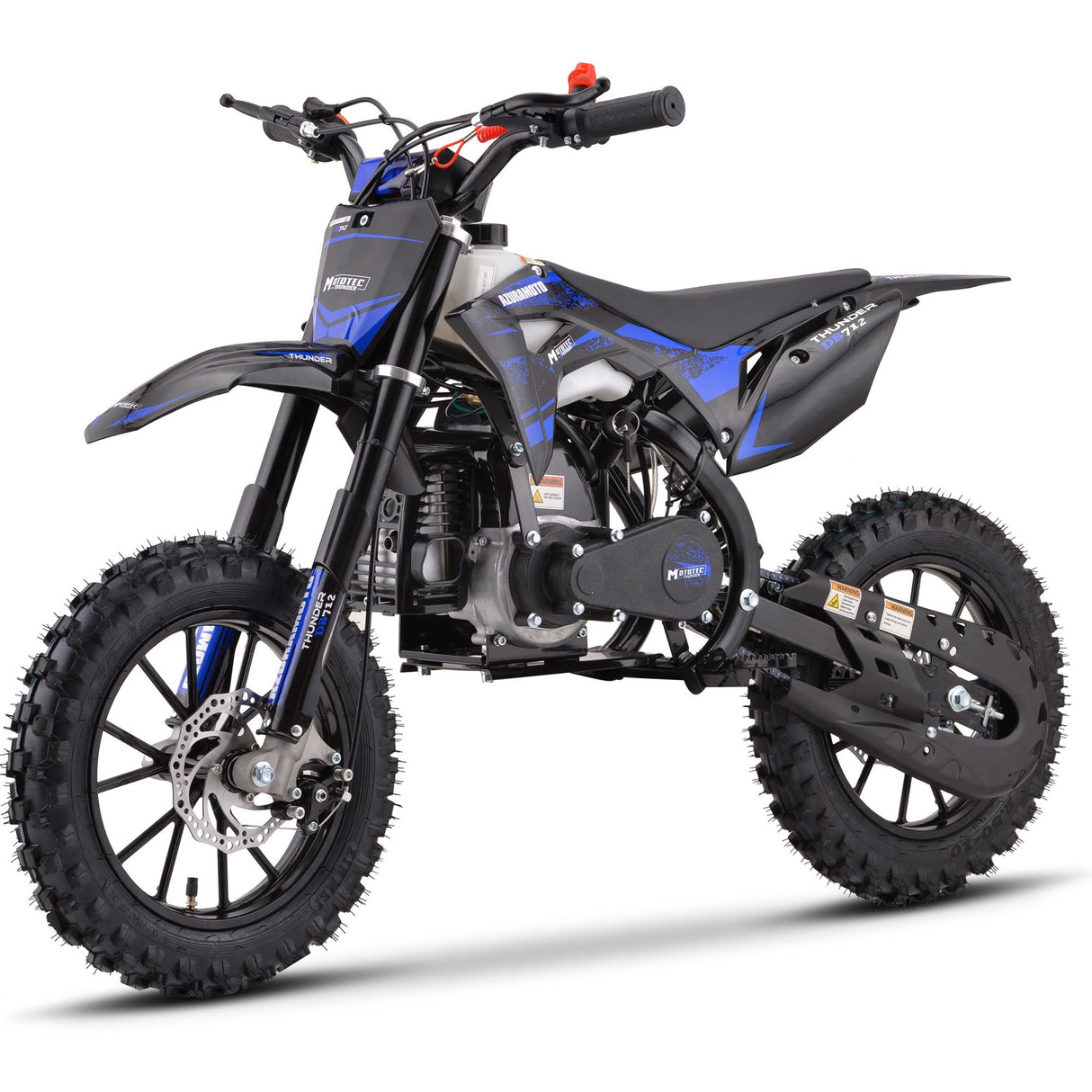 MotoTec Thunder 50cc 2-Stroke Kids Gas Dirt Bike - Blue