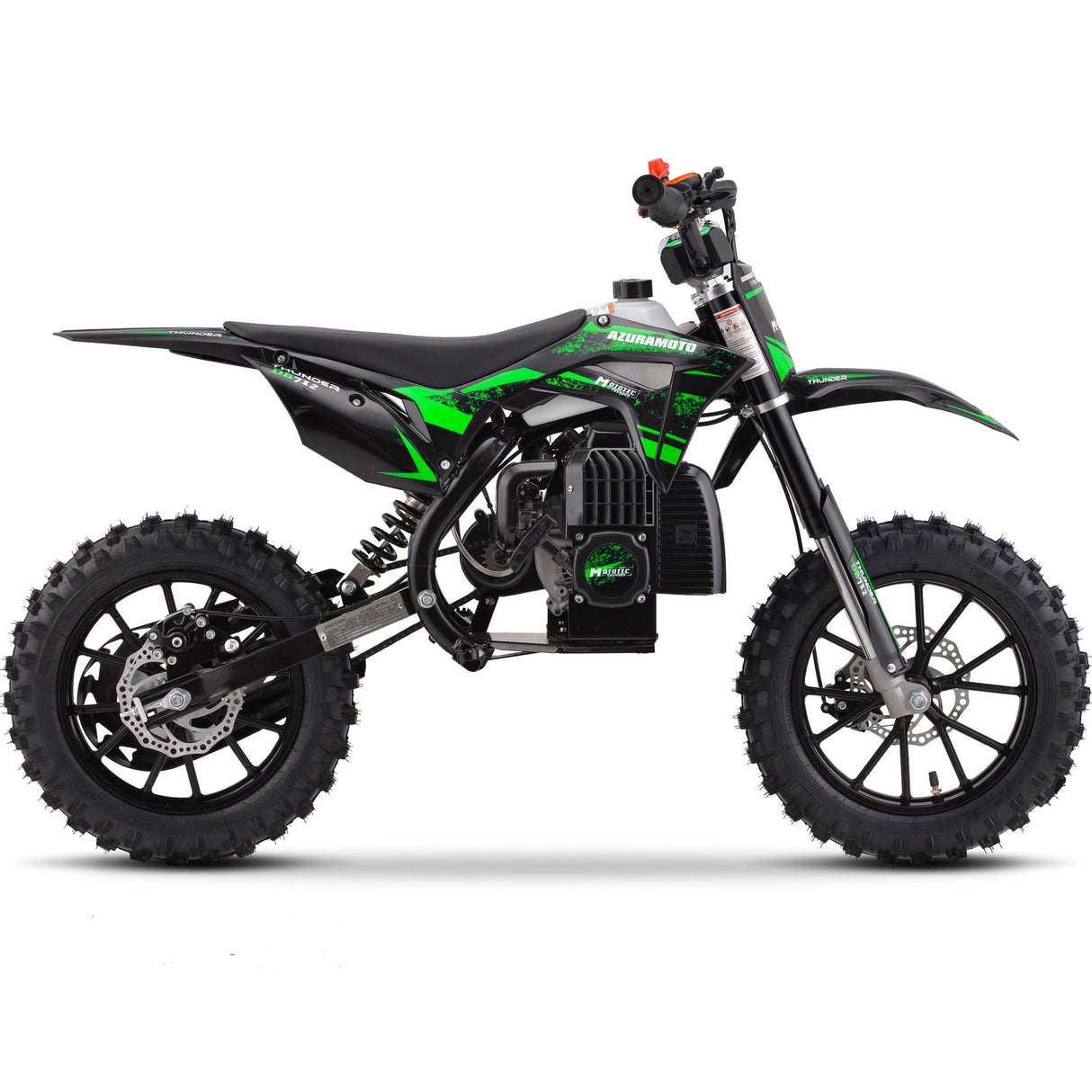 MotoTec Thunder 50cc 2-Stroke Kids Gas Dirt Bike - Green